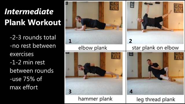 intermediate level 3D plank workout for the abs and core