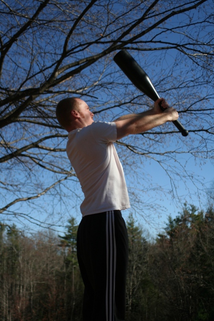 John Sifferman - front leverage press with 45 lb clubbell