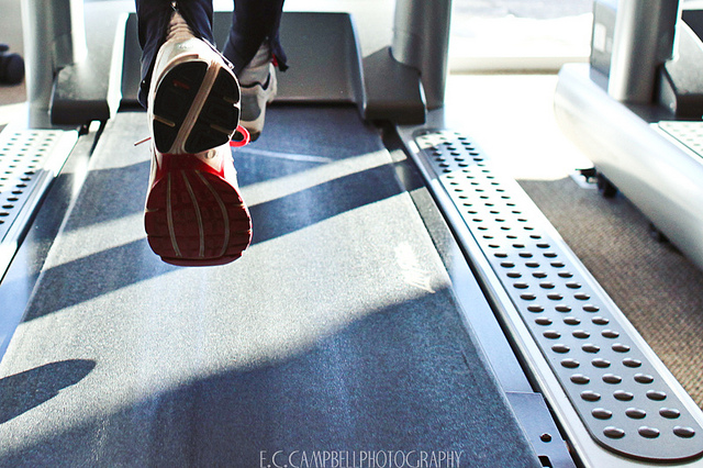 running on a treadmill