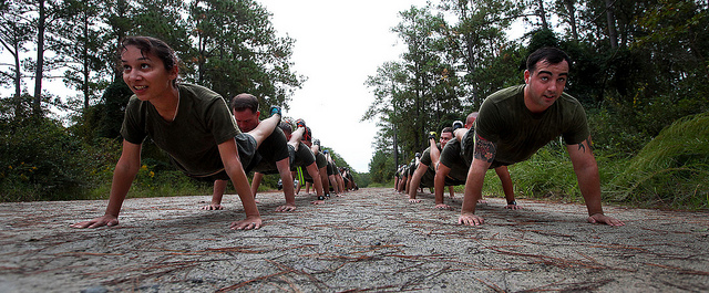 how many pushups should i be able to do - (soldiers doing pushups)