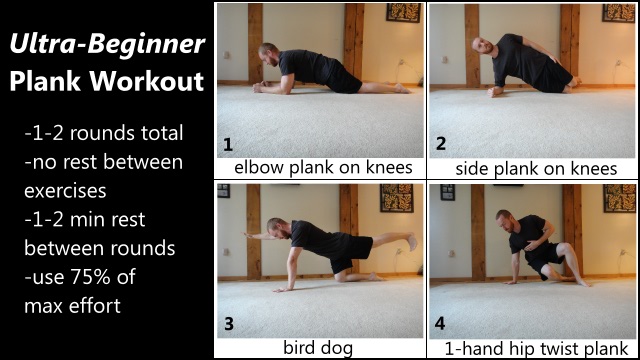 ultra beginner level 3D plank workout for the abs and core