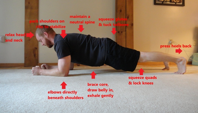 how to do a plank: proper plank form (picture summary)