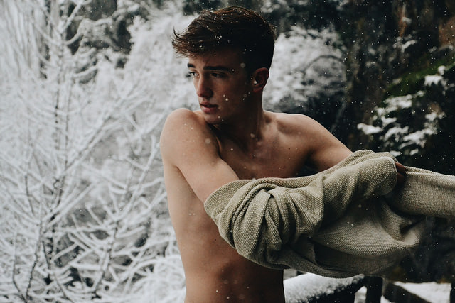 young man out in the cold